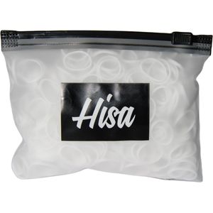 Hisa - Witte mini haarelastiekjes - Elastiek - Elastisch - Elastiekje - Haar - Accessoires - Wit - ca 450 stuks - Diameter 16 mm - 1,6 cm
