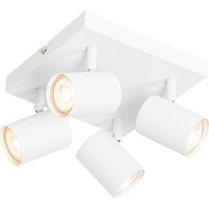 QAZQA jeana - Moderne Plafondspot | Spotje | Opbouwspot - 4 lichts - L 200 mm - Wit - Woonkamer | Slaapkamer | Keuken