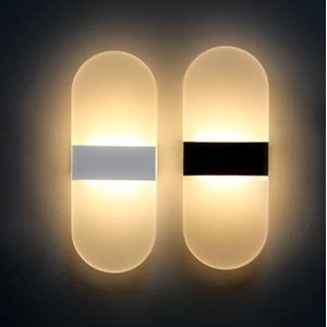 WhyLed Wandlamp | Wall Light | 6 Watt | 11x29cm | Zwart/Wit ovaal