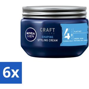 6 x NIVEA MEN - Styling Cream - 150 ml - Haarstyling - Natuurlijke Glans - Mannelijke Geur - Flexibele Fixatie - Gezonde Glans