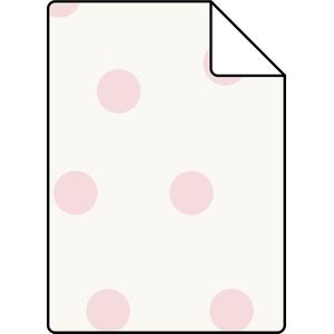Proefstaal Origin Wallcoverings behang stippen glanzend wit en roze - 26,5 x 21 cm - 347701-S