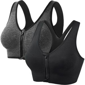 longziming - Dames Sport-BH - Racerback - Medium Ondersteuning - Zwart