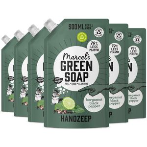 Marcel's Green Soap - Handzeep - Zwarte Peper en Bergamot - Navulverpakking - 3000 ml