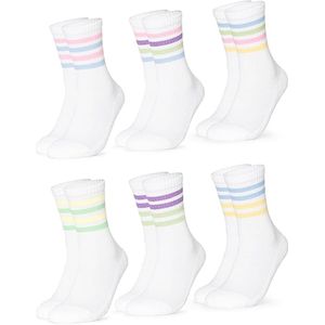 Dames Tennissokken – Model Steffi – Comfortabele Sportsokken – Ademend & Verstevigd – Set Van 6 Paar