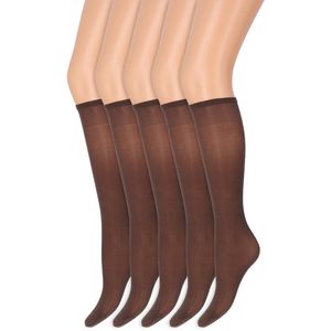 Kniekousen met soepele boord | Perfecte pasvorm | 40 denier | Merk: Marianne | Maat: One Size | Kleur: Graphite | 5 Paar