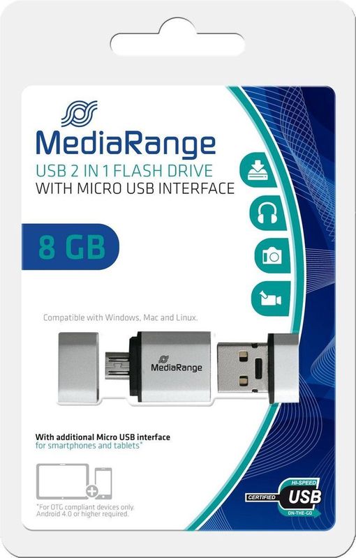 MediaRange - USB Stick - 64GB - USB 3.0 - Zwart