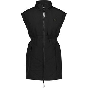 SuperRebel MERYL_ – Bodywarmer dames – Zwart – Lang model – Winddicht – Gevoerd – Zonder mouwen