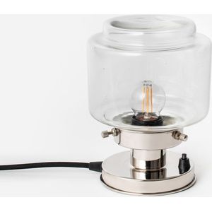 Art Deco Trade - Tafellamp Getrapte Cilinder Small Helder 20's Nikkel