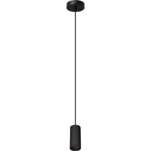 Hanglamp Milano 150 Zwart - hoogte 15cm - excl. 1x GU10 lichtbron - IP20 - Dimbaar > lampen hang zwart | hanglamp zwart | hanglamp eetkamer zwart | hanglamp keuken zwart | sfeer lamp zwart | design lamp zwart | lamp modern zwart | koker zwart