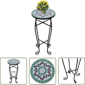 vidaXL Mozaiektas - Bijzettabel - Bijzeltafel mozaïek groen en wit - Tuintafel - Salontafel - Groene Decoratie