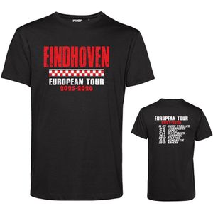 T-shirt Eindhoven European Tour | Europa Shirt | Geen officieel PSV Artikel | Zwart | maat XS