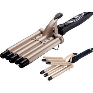 Wavertang - Krultang - 5 Vaten Krultang - Golvend Haar - Keramisch - Beauty - Goud