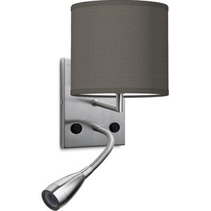 Home Sweet Home wandlamp Bling - wandlamp Read inclusief lampenkap en LED Leeslamp - lampenkap 16/16/15cm - geschikt voor E27 LED lamp - antraciet