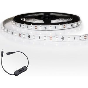 Led strip 2 meter Koud Wit - Met snoerschakelaar - 300 Leds - Complete set