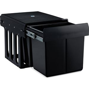 inbouw prullenbak - 2 vakken - 2 x 15 l - 35,1 x 34,3 x 48 cm - duo - zwart