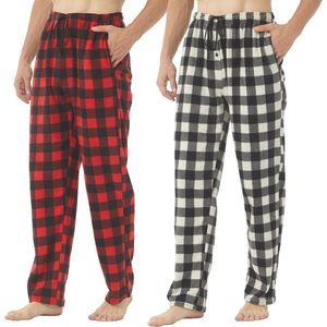 Fleece Plaid Lounge Pyjama Broek voor Heren - 2-3 Stuks - Comfortabele Nachtkleding met Zakken