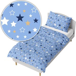 Kinderbeddengoed 140x200cm - Sterren op Marineblauw