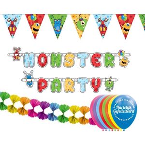 Pakket Monsterfeest versiering Monsterfeest – verjaardag kinderen – 4 delig.