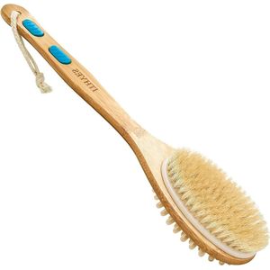 Badborstel Terug Scrubber met Lange Handvat - Natuurlijke Haren Massage Borstel - Lymfedrainage en Exfoliërend