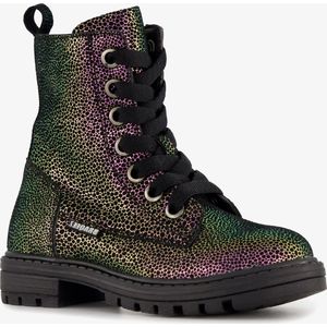 Braqeez leren meisjes veterboots multicolor - Roze - Uitneembare zool - Maat 24