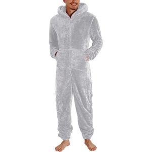Heren Pyjama - Fleece - Jumpsuit - Capuchon - Winter - Nachtkleding