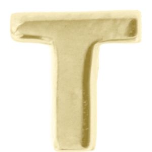 VALEDORO Essential Alfabet T | Oorbel | 14 karaat geelgoud