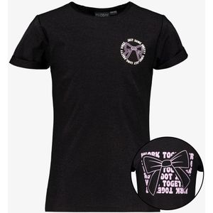 TwoDay meisjes T-shirt met backprint zwart - Maat 134/140