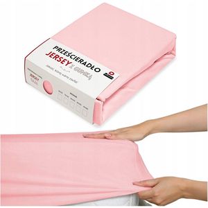 Jersey Hoeslaken 80x160cm Katoen met Elastiek - Licht Roze