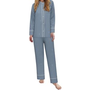 Tom Tailor - Pyjama - Blauw - Lange Broek - Nachtgoedcollectie