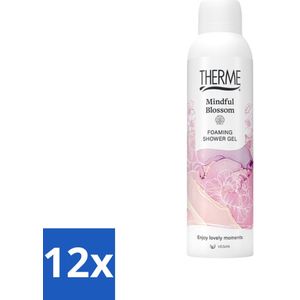 Therme - Shower Foaming Mindful Blossom - Product - Verzorgend - Verfrissend - 200ml - Voordeelverpakking - 12 stuks