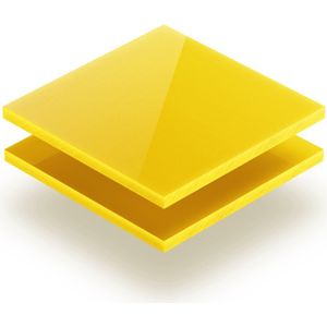 Plexiglas plaat 3 mm dik - 170 x 90 cm - Opaalgeel