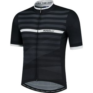 Rogelli Stripe Fietsshirt - Korte Mouwen - Heren - Zwart, Wit - Maat S