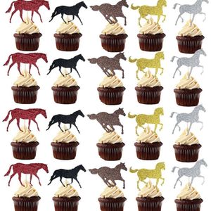 Akyol - paarden prikkers - cocktailprikkers - verjaardag prikker - thema paard - verjaardag paarden - cup cake prikker paard - Dieren- 10 stuks - cake - taart -cocktail prikker - cocktailprikker paard – dier -verjaardag topper – thema paarden