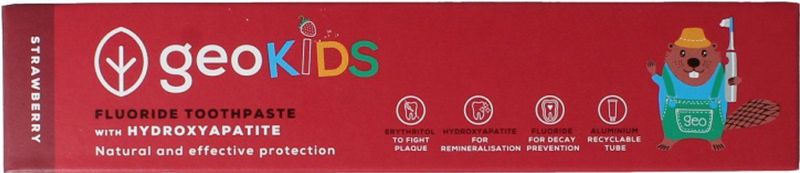 Georganics - Kindertandpasta - Aardbei - 1350 ppm - 100% Natuurlijk