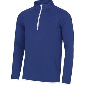 Awdis Gewoon Cool Mens Half Zip Sweatshirt (Koninklijk Blauw/ Arctisch Wit)