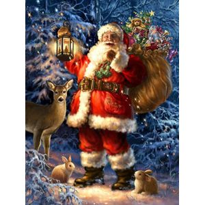 Diamond Painting Volwassenen - Kerst - 40x30cm - Kerstmis - Volledige Pakket - Volledige Bedekking - Ronde Steentjes