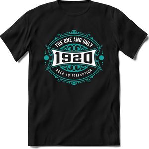 1920 The One And Only | Feest Kado T-Shirt Heren - Dames | Cobalt - Wit | Perfect Verjaardag Cadeau Shirt | Grappige Spreuken - Zinnen - Teksten | Maat 3XL