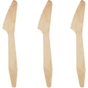Natural Cutlery houten wegwerp bestek - messen - 100 Stuks - Composteerbaar