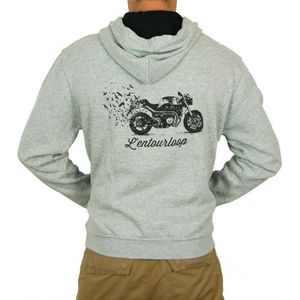 Sweat capuche pour moto Homme L'entourloop Birdy Gris taille L
