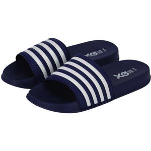 XQ Footwear - Slippers - Kobaltblauw - Wit - Gestreept - Maat 33/34