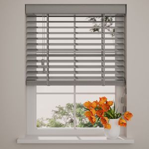 Radeco - Bamboe Houten Jaloezie - Light Grey - 50 mm - 110 x 130 cm