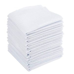 Unyqoos® 15 stuks klassieke witte katoenen zakdoeken voor heren en dames, 40 x 40 cm