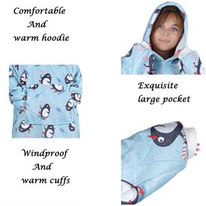 Oversized Pinguïn Hoodie Deken Sweatshirt voor Volwassenen, Warme Knuffeltrui met Uniek Ontwerp