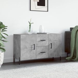 The Living Store TV-meubel - betongrijs - 100 x 36 x 60 cm - duurzaam hout - metalen poten