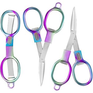 Set van 2 opvouwbare mini scharen van roestvrij staal, draagbaar en ideaal voor DIY handwerk en precisiewerk met stevige grip en duurzaam materiaal