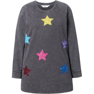 Angel of Style Angel of Style - Dames - Sweatshirt oversized ster van pailletten - Antraciet - Maat 42