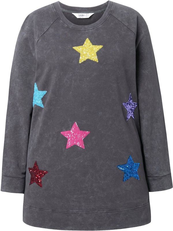 Angel of Style Angel of Style - Dames - Sweatshirt oversized ster van pailletten - Antraciet - Maat 42