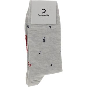 Personality. Socks | Muzieknoten lichtgrijs | Herensokken | maat 41-46 | Muziek | G-Sleutel | Concert | Orkest | Symphonie | Componist | Klassiek | Mozart | Bach | Strauss