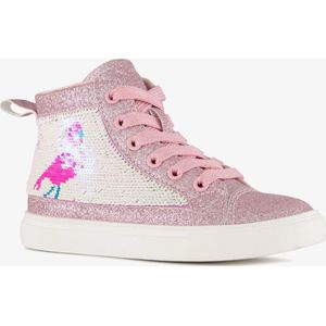 Blue Box hoge meisjes sneakers met glitters roze - Maat 32 - Uitneembare zool