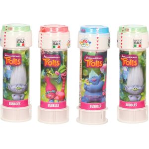 4x Trolls bellenblaas flesjes met spelletje 60 ml voor kinderen - Trollen - Uitdeelspeelgoed - Grabbelton speelgoed
